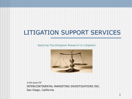 litigation support services - Intercontinental Marketing