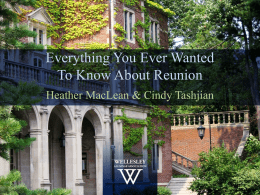Everything You Ever Wanted To Know About Reunion