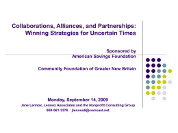 Collaborations, Alliances, Partnerships and More: Winning