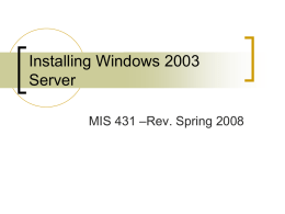 Installing Windows 2000 Server – Chapter 5