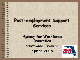 Post-employment Support Services