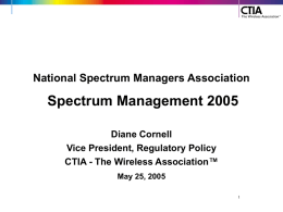 National Spectrum Managers Association Spectrum Management