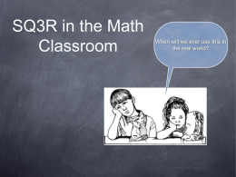 SQ3R in the Math Classroom