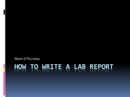 How to Write a Lab report