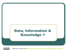 Data, Information & Knowledge 1