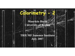 Calorimetry - 2 - University of Regina