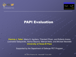PAPI Evaluation - University of Texas at El Paso