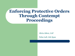 Enforcing Protective Orders Through Contempt Proceedings