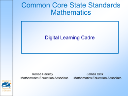 Delaware PTA Annual Convention Mathematics Common Core