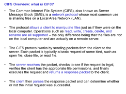 CIFS Overview: what is CIFS? - London South Bank University