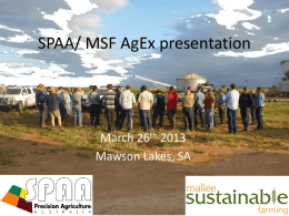 SPAA/ MSF AgEx presentation