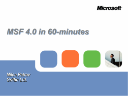 MSF 4.0 in 60-minutes - Offshore Software Development