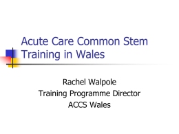 ACCS Training in Wales