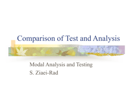 Comparison of Test and Analysis - Saeed Ziaei-Rad