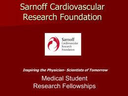 Sarnoff Foundation Presentation