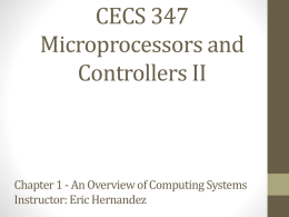 CECS 347 Microprocessors and Controllers II