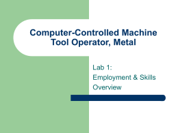 Computer-Controlled Machine Tool Operators, Metal