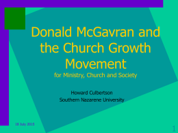 The Church Growth Movement - Southern Nazarene University