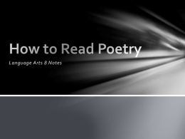 How to Read Poetry - Delano High School