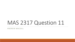 MAS 2317 Question 11