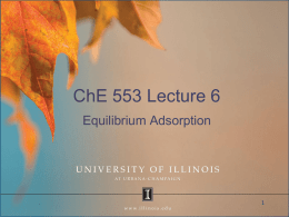 che 377 lectures - Classnotes For Professor Masel's Classes