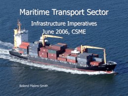 Maritime transport sector infrastructure imperatives