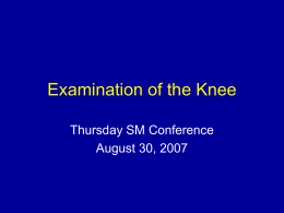 Examination of the Knee - Athletic Training at Iowa