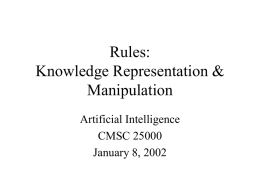 Rules: Knowledge Representation & Manipulation