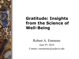 Psychological Research on the Development of Gratitude in