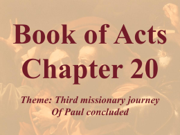 Acts Chapter 20 - Bible Study Resource Center