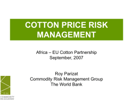 Coffee Price Risk Management The Work of the CRMG