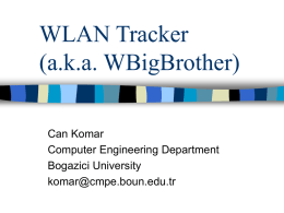 WLAN Tracker - boun.edu.tr