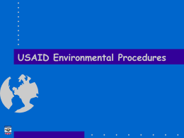 The History of Environmental Assessment & USAID’s