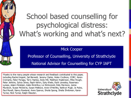 The emergence of school-based counselling for young people