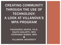 Community” in teh - Villanova University