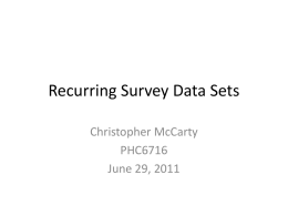 Recurring Survey Data Sets
