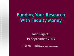 Funding your research with Government money