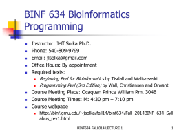 BINF 634 Bioinformatics Programming