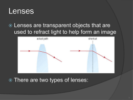 Converging and Diverging Lenses - SNC 2P - SNC 2P