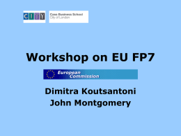 Workshop on EU FP7 - Home | Cass Business School