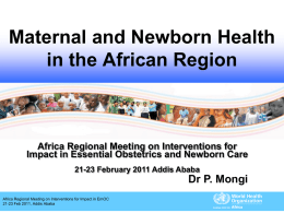 Address on maternal and newborn health in Africa, Pyande