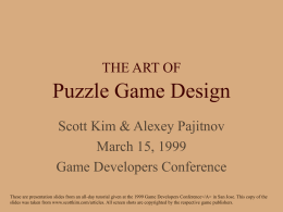 THE ART OF Puzzle Game Design
