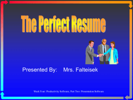 The Perfect Resume - Olympic High School