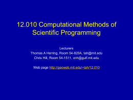 PowerPoint Presentation - 12.010 Computational Methods of