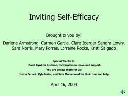 Inviting Self Efficacy and Self Determination