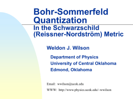 Bohr Model of Particle Motion in Schwarrzschild Metric