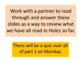 Work with a partner to read through and answer these