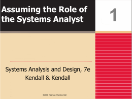 Assuming the Role of the Systems Analyst - Al al