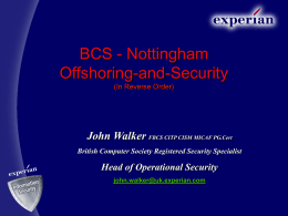 ISSS Presentation - BCS Nottingham & Derby Branch