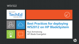 Best Practices for deploying WS2012 on HP BladeSystem